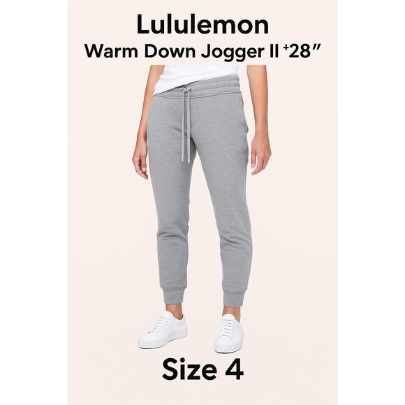 Lululemon PD24 Warm Down Jogger II 26” – Heathered Core Medium Grey – Size 4 - Picture 1 of 6